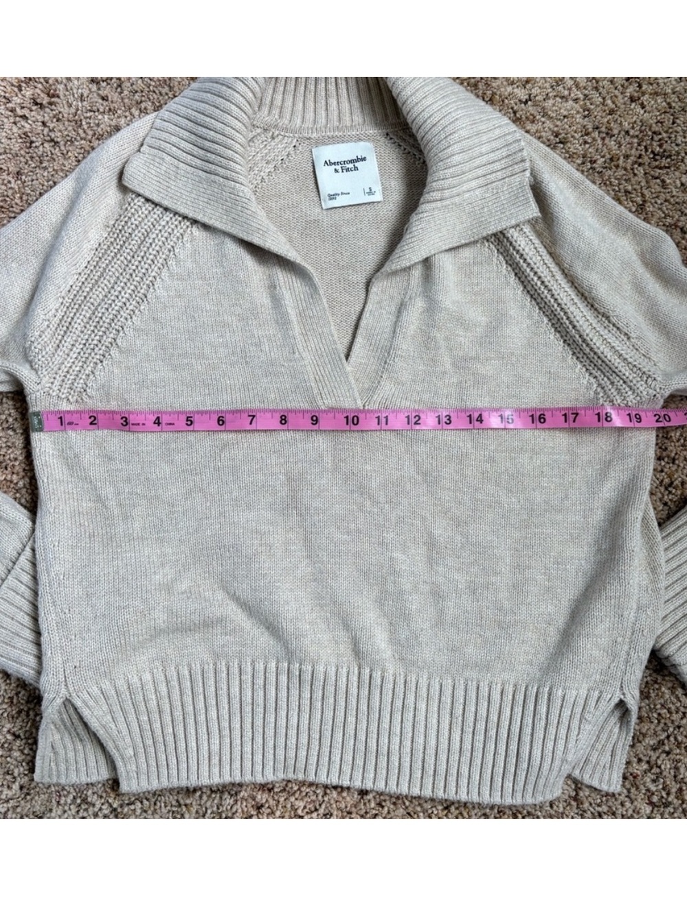 Cream Collared Knit Sweater - Picture 5 of 7
